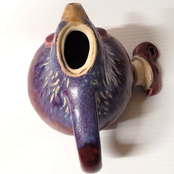 Oriental Accent Inc Pottery Rooster Teapot Vase Hand Painted Decorative Use Only - Picture 7 of 9